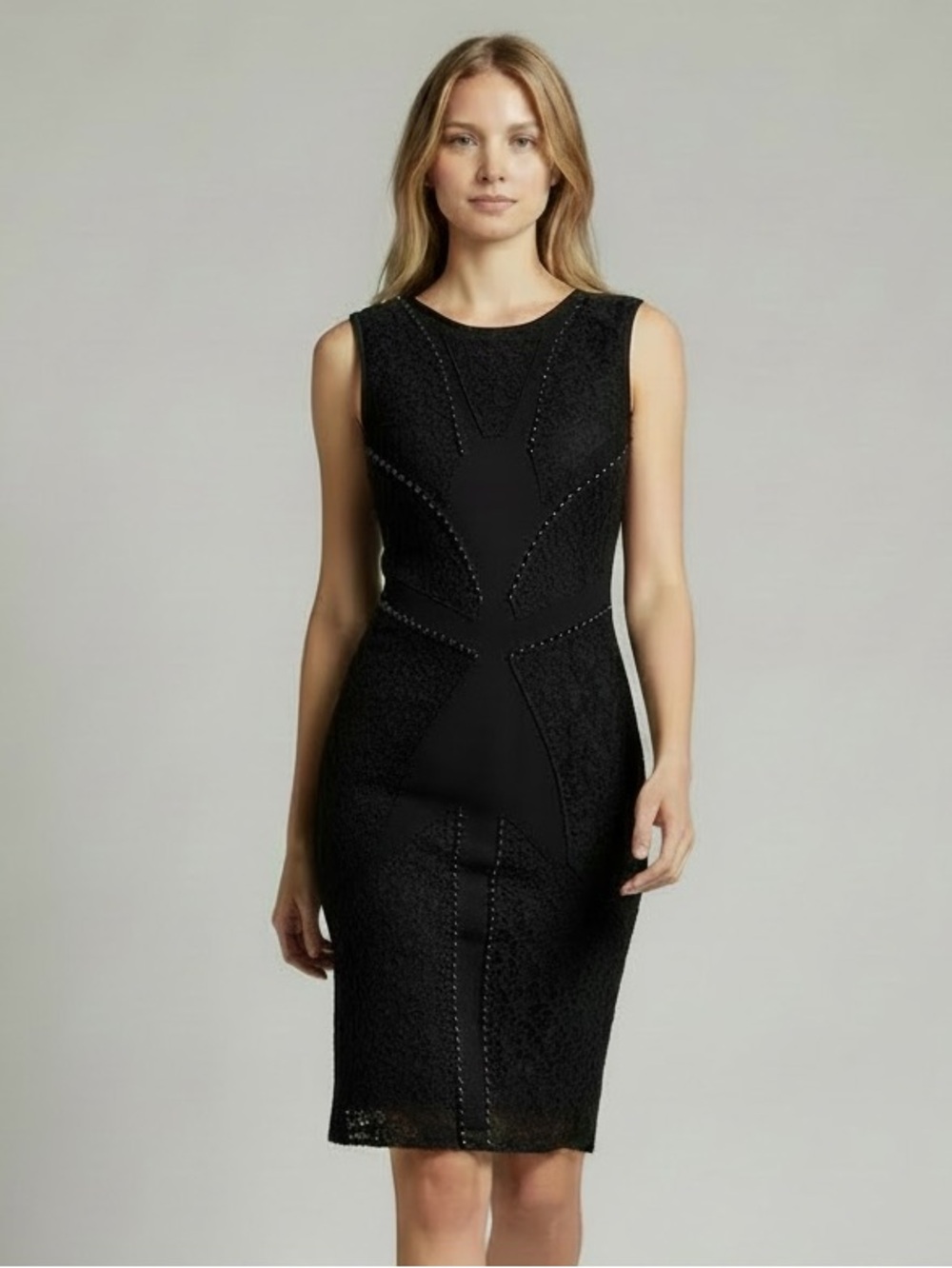 ZARA | Black Beaded Low Scoop Back Dress Sz M